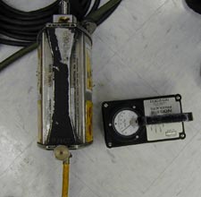 A radiation source and a dosimeter.