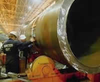  Acoustic emission is used to inspect welds on large structures.