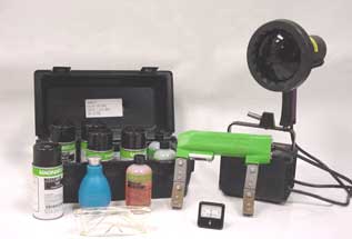 There are full, portable magnetic particle inspection kits that can be used to inspect components.