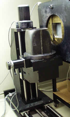 Motors can be used to control the orientation of the sample from outside of the x-ray containment area.