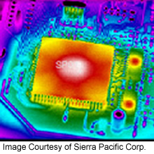 Thermal monitoring of electronic components can help evaluate the component's performance and lifetime.