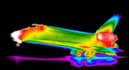 Objects as large as planes can be thermally imaged.