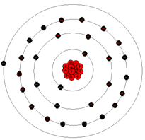 This is an image of an atom of copper and it's electron shells.