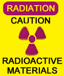 A radioactive caution signs are placed where radioactive material are used.