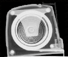 This is an X-ray image of retractable measuring tape